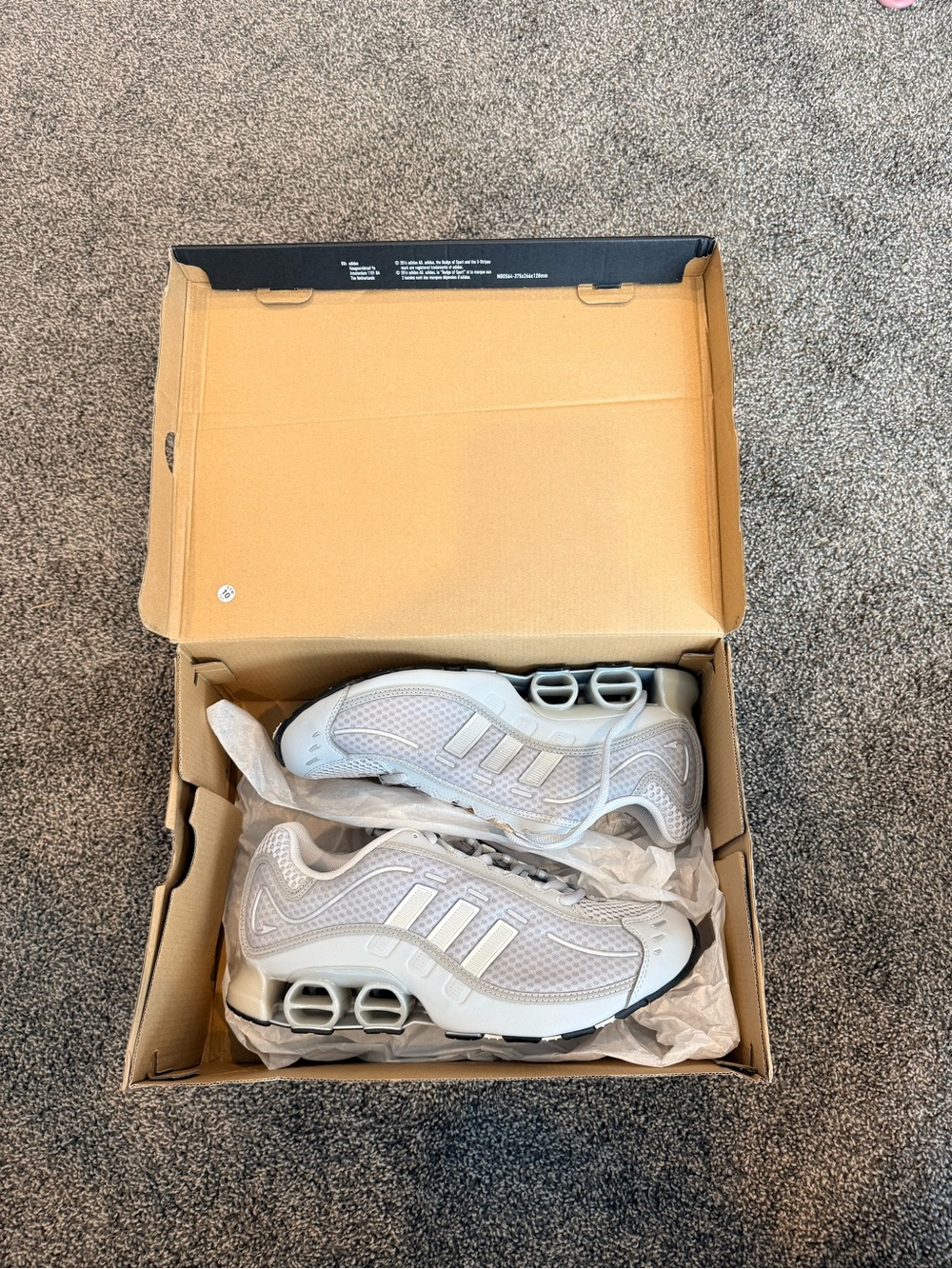 adidas Megaride 01 White and Light Gray Shock-Absorbent Running Sneakers - Picture 6 of 8